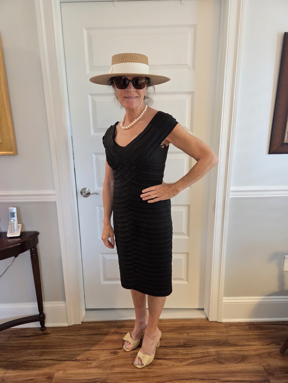 Tadashi Elegant Little Black Sheath Dress